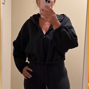 Black cropped hoodie